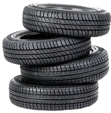 Stack of four tires